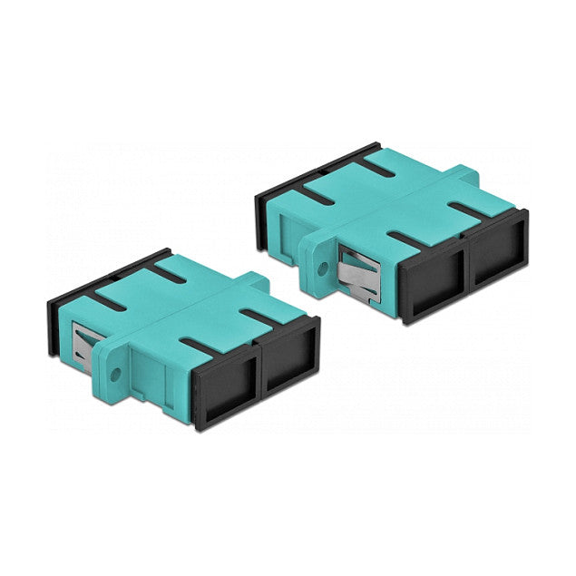 LWL Kupplung SC Duplex Buchse zu SC Duplex Buchse Multimode 4 Stück hellblau