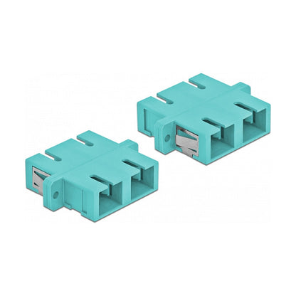 LWL Kupplung SC Duplex Buchse zu SC Duplex Buchse Multimode 4 Stück hellblau
