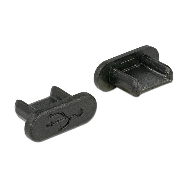 Staubschutz für USB 2.0 Micro-B Buchse ohne Griff 10 Stück schwarz
