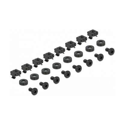19" Tragschiene längenverstellbar 368 - 600 mm für Netzwerkschrank 1 HE schwarz 2 Stück