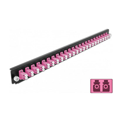 19" LWL Spleißbox Frontblende 24 Port LC Duplex violett
