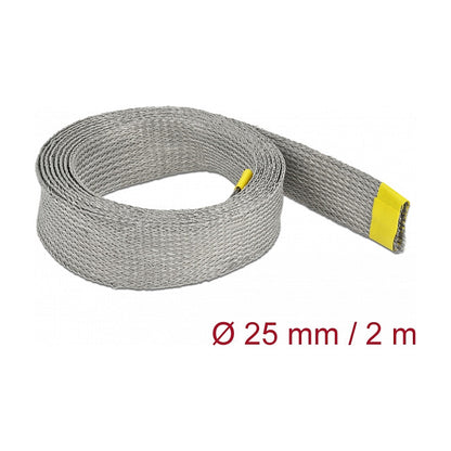 Geflechtschlauch zur EMV Abschirmung dehnbar 2 m x 25 mm
