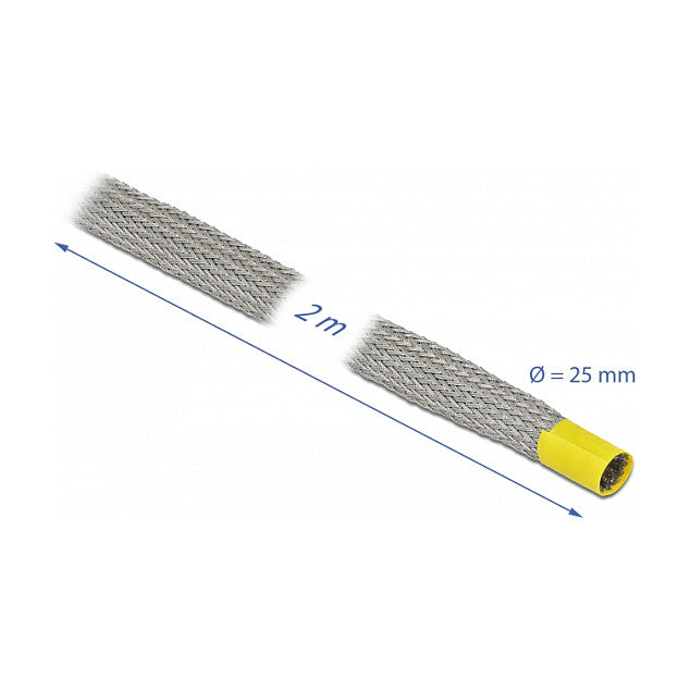 Geflechtschlauch zur EMV Abschirmung dehnbar 2 m x 25 mm