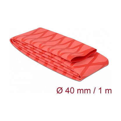 Schrumpfschlauch X-Muster rutschfest 1 m x 40 mm rot