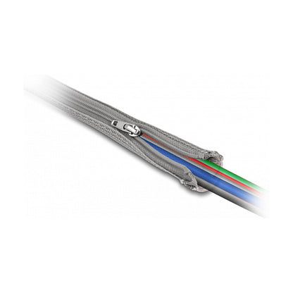 Geflechtschlauch mit Reißverschluss hitzebeständig 1 m x 20 mm grau