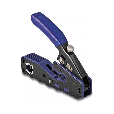 Crimpzange für 8P/ RJ45 Modularstecker mit Klinge und Abisolierer (Easy-Connect)