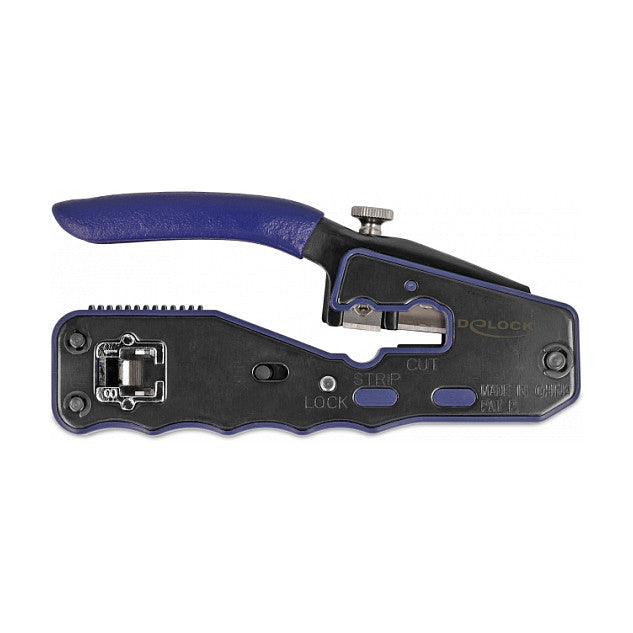 Crimpzange für 8P/ RJ45 Modularstecker mit Klinge und Abisolierer (Easy-Connect)