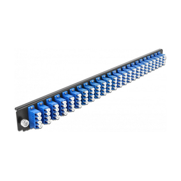 19" LWL Spleißbox Frontblende 24 Port LC Quad blau