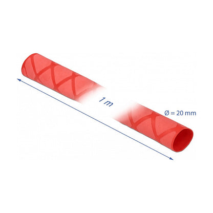 Schrumpfschlauch X-Muster rutschfest 1 m x 20 mm rot