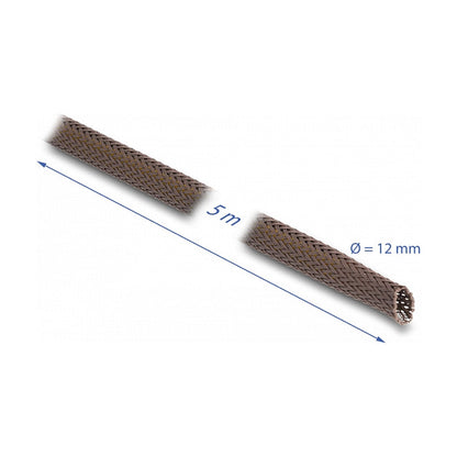 Geflechtschlauch nagerfest dehnbar 5 m x 12 mm braun