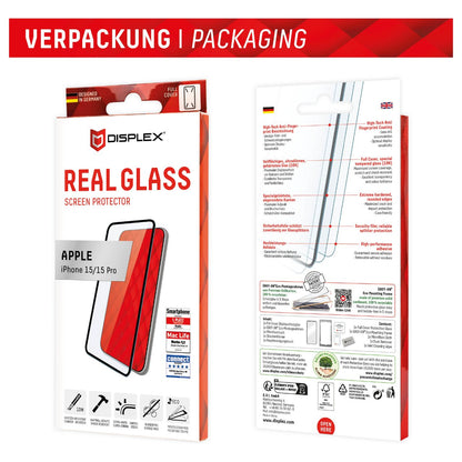 Displex Full Cover Schutzglas für Iphone 15/15 Pro