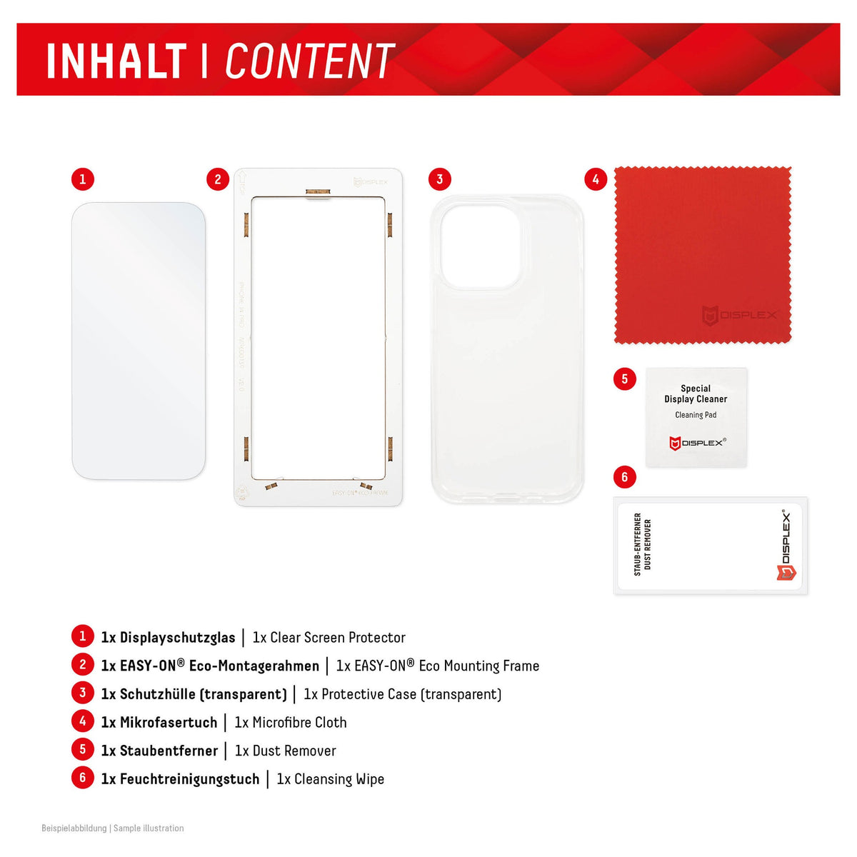 Displex Panzerglas und Schutzhülle für Iphone 15
