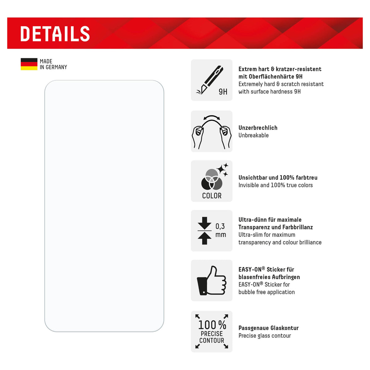 DISPLEX Smart Glass (9H) für Samsung Galaxy S24/S25 Montagesticker, unzerbrechlich, ultra-dünn, unsichtbar