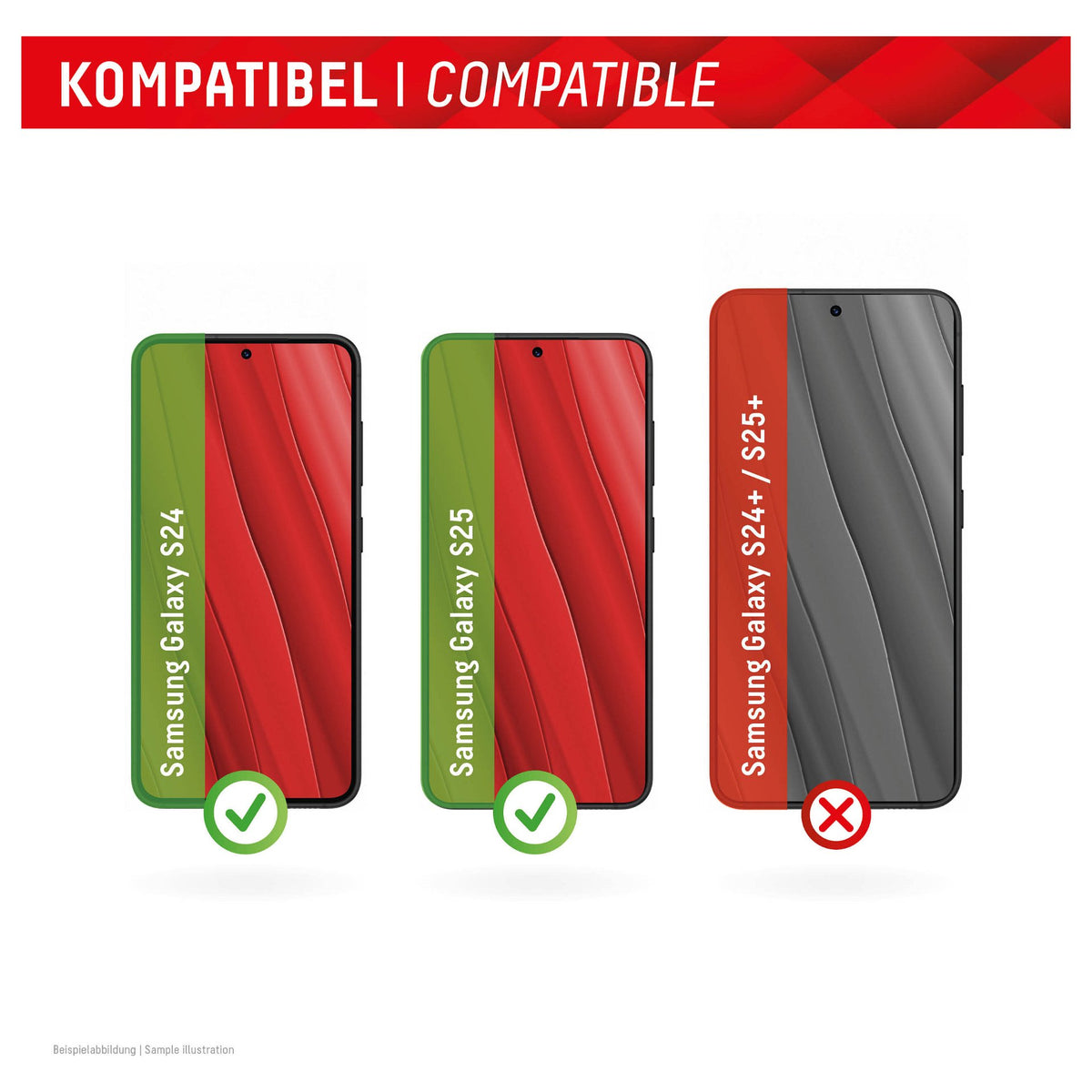 DISPLEX Smart Glass (9H) für Samsung Galaxy S24/S25 Montagesticker, unzerbrechlich, ultra-dünn, unsichtbar