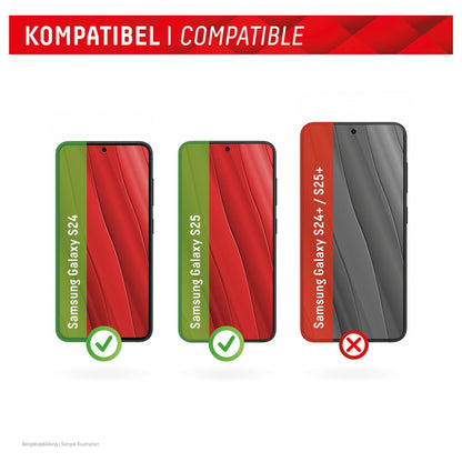 DISPLEX Smart Glass (9H) für Samsung Galaxy S24/S25 Montagesticker, unzerbrechlich, ultra-dünn, unsichtbar