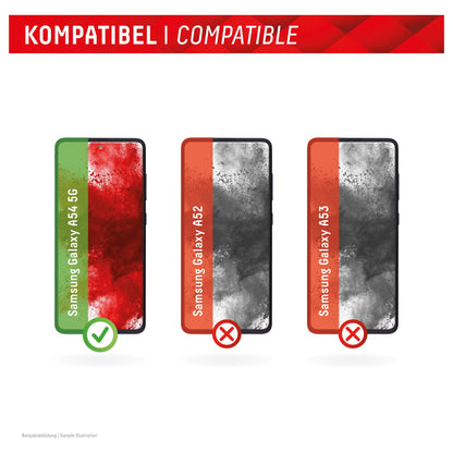 DISPLEX Panzerglas 2D/ Clear (10H) für Samsung Galaxy A54 5G Eco-Montagerahmen, Tempered Glas, kratzer-resistente Schutzfolie, hüllenfreundlich