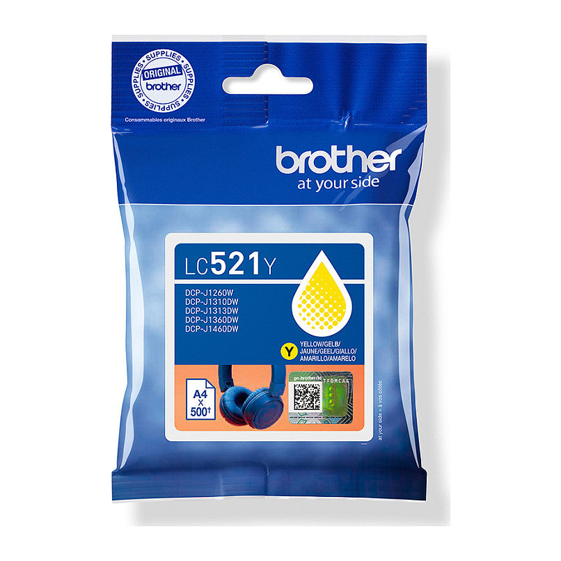 Brother Tintenpatronen LC-521Y Gelb (ca. 500 Seiten)