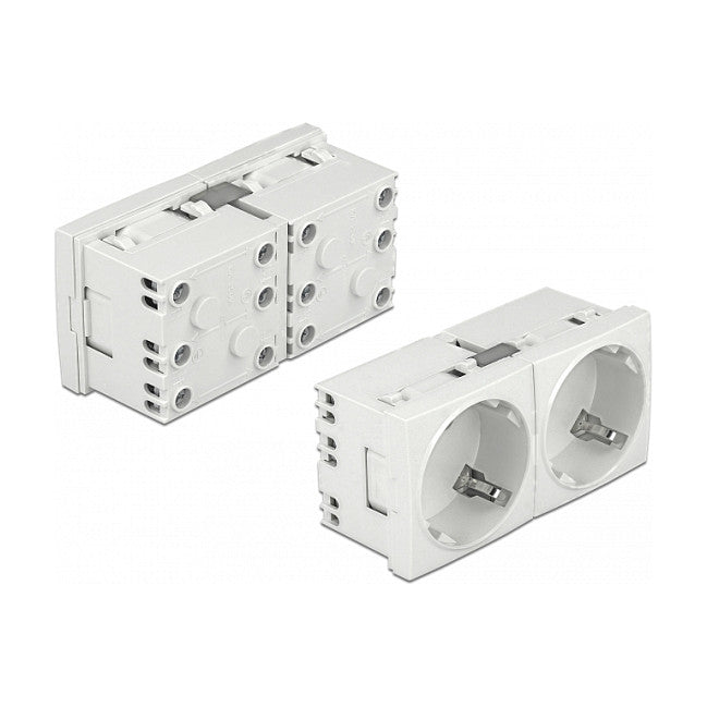 Easy 45 Schutzkontakt-Steckdose 45°-Anordnung 2-fach erweiterbar 45 x 45 mm 5 Stück