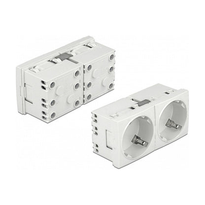 Easy 45 Schutzkontakt-Steckdose 45°-Anordnung 2-fach erweiterbar 45 x 45 mm 5 Stück