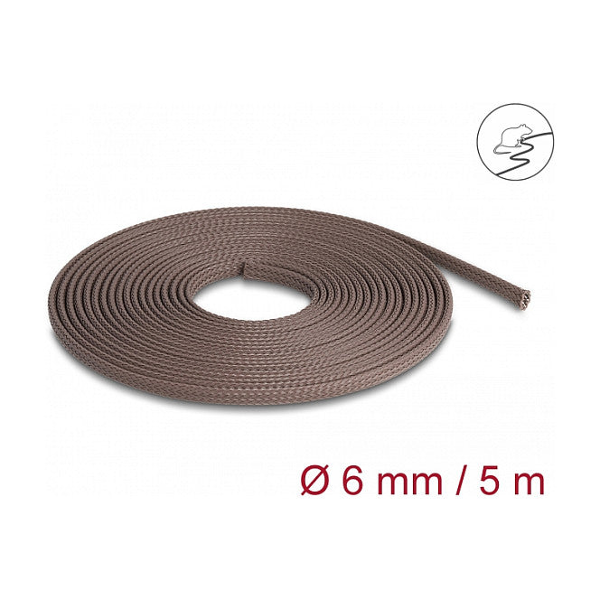 Geflechtschlauch nagerfest dehnbar 5 m x 6 mm braun