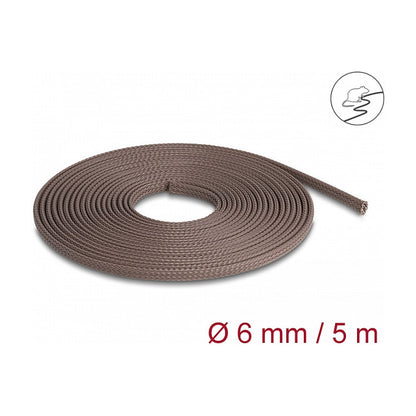 Geflechtschlauch nagerfest dehnbar 5 m x 6 mm braun