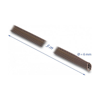 Geflechtschlauch nagerfest dehnbar 5 m x 6 mm braun