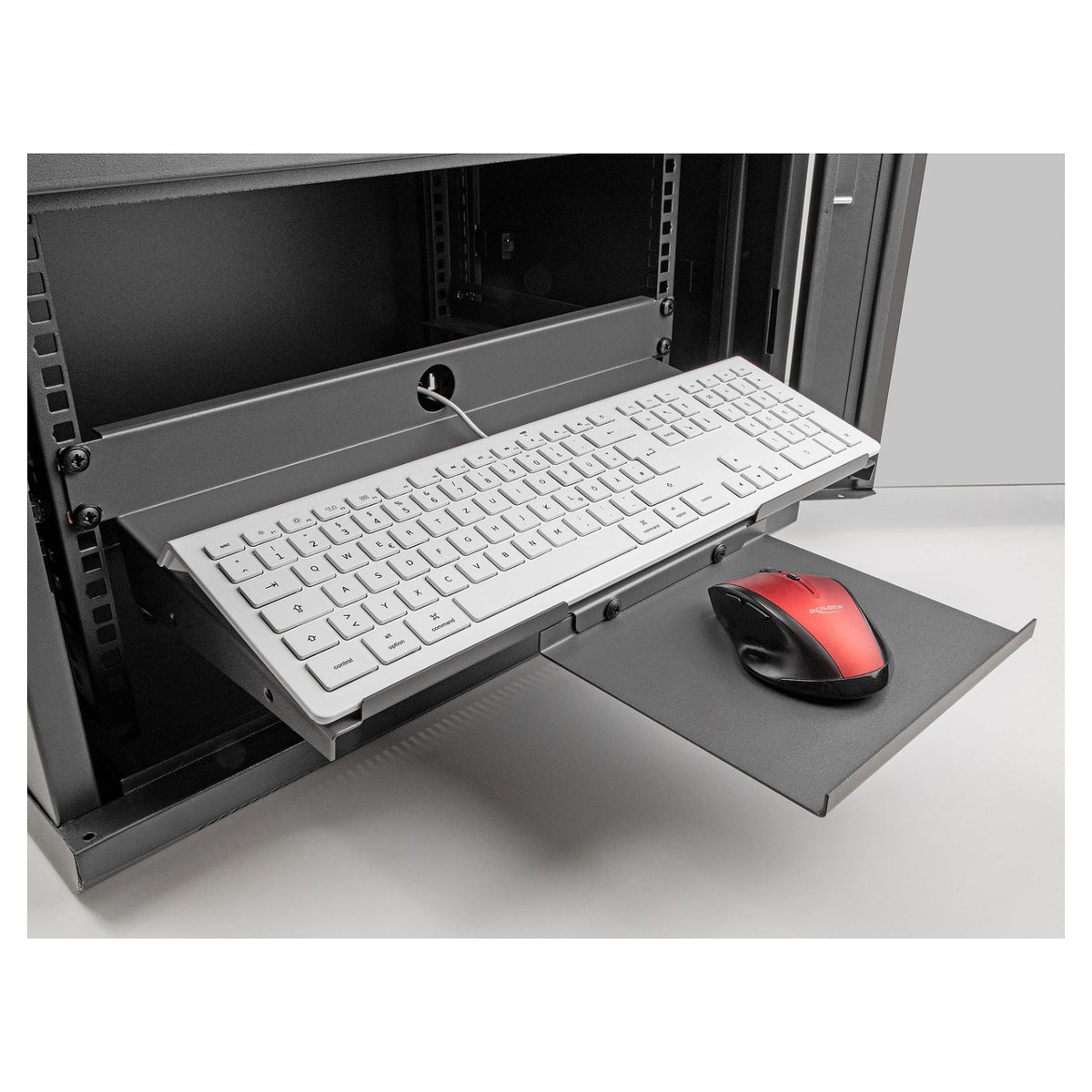19" Fachboden für Tastatur und Maus 1 HE dunkelgrau