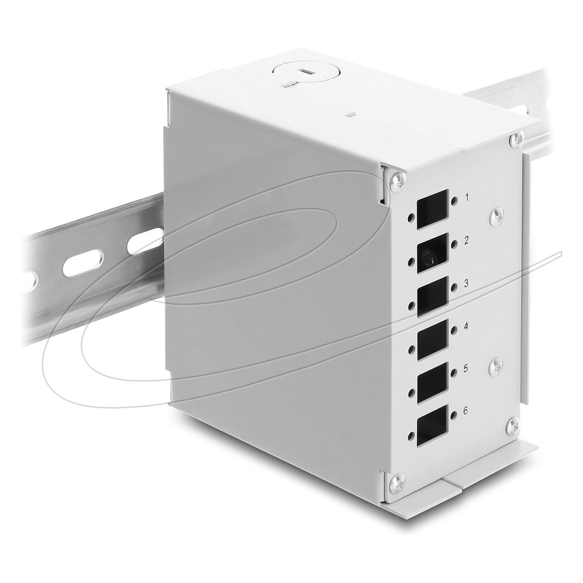 LWL Patchfeld 6 Port für SC Simplex oder LC Duplex grau Metall zur Hutschienen Montage