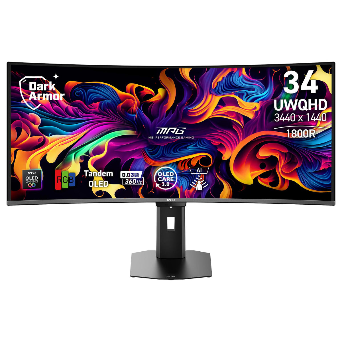 MSI MPG 341CQRDE QD-OLED X36 Gaming Monitor - 360Hz, 0,03ms GtG