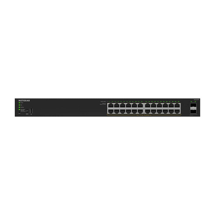 NETGEAR GS324TPv2 - Switch - 2+/L3 Lite - Smart - 24 x 10/100/1000 (PoE+) + 2 x SFP - an Rack montierbar - PoE+ (190 W)