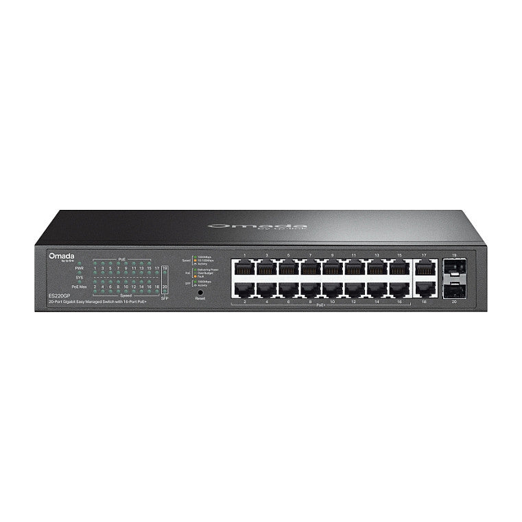 TP-Link Omada ES220GP 20-Port Gigabit Easy mgd. Switch 16x PoE+