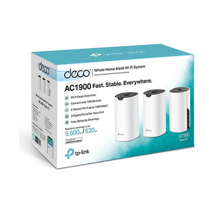 TP-Link Deco S7 3-pack Dual-Band 2.4 GHz/5 GHz Wi-Fi 5 802.11ac White, Black Internal