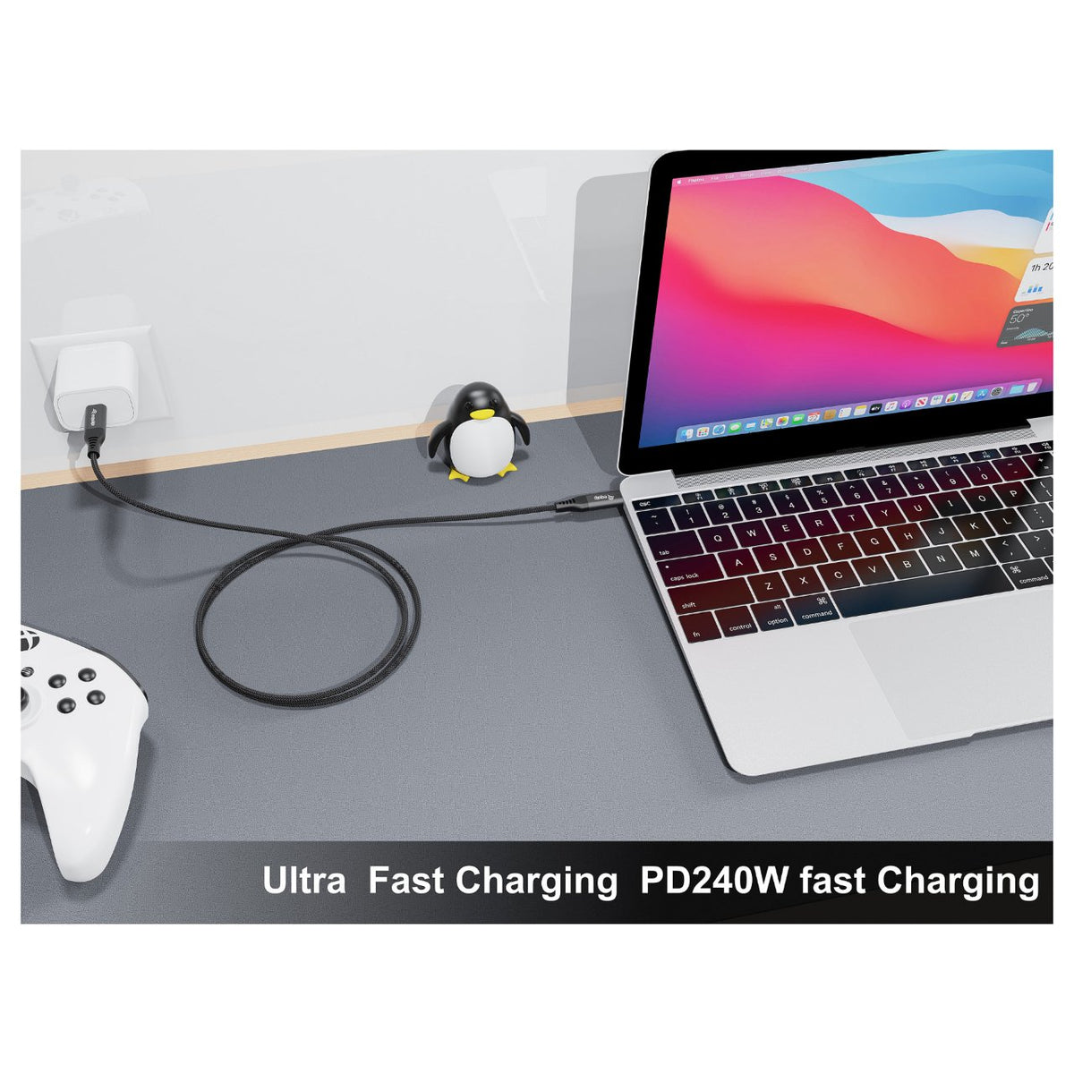 Equip Kabel USB-C4.0->C Slim PD240W St/St 1.20m schwarz