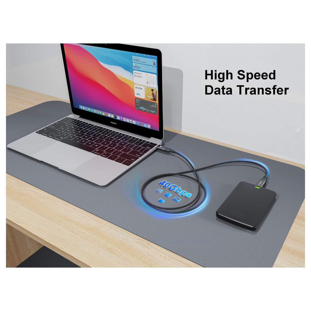 Equip Kabel USB-C4.0->C Slim PD240W St/St 1.20m schwarz