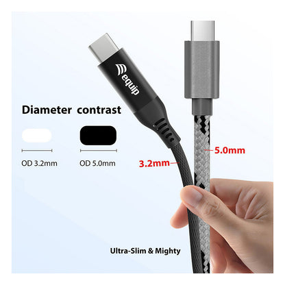 Equip Kabel USB-C4.0->C Slim PD240W St/St 1.20m schwarz