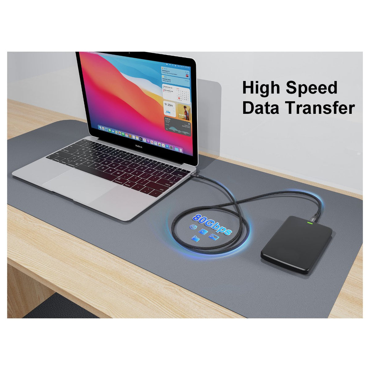 Equip Kabel USB-C4.0->C 80Gbps PD240W St/St 1.20m schwarz
