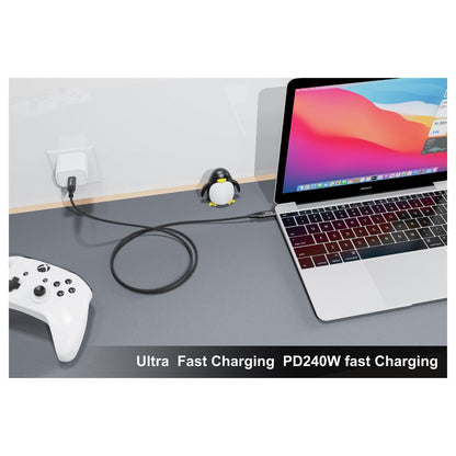 Equip Kabel USB-C4.0->C 80Gbps PD240W St/St 1.20m schwarz
