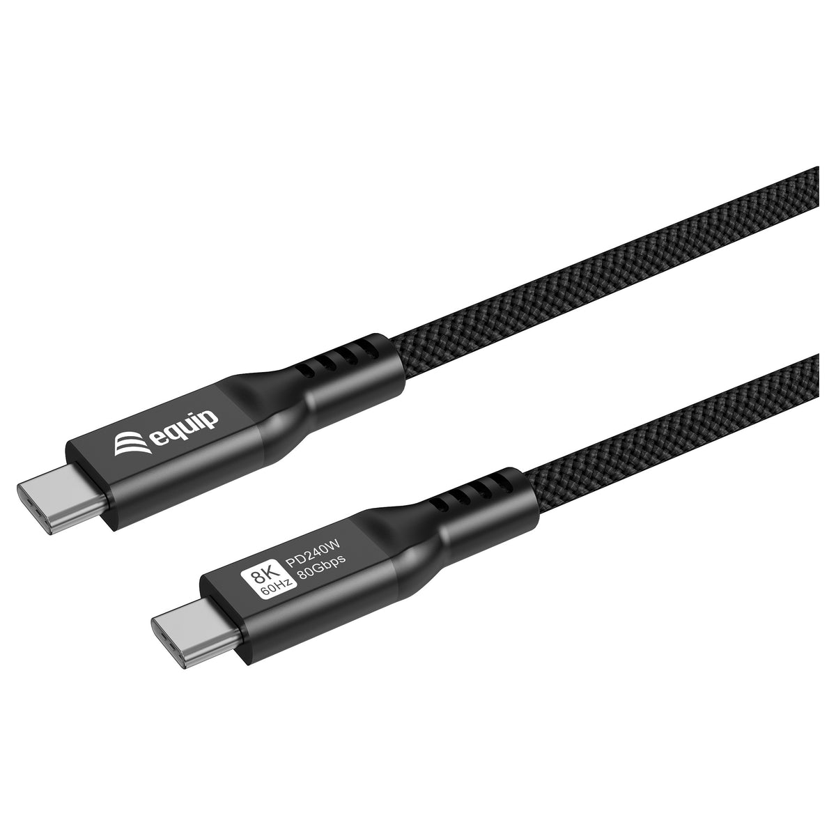 Equip Kabel USB-C4.0->C 80Gbps PD240W St/St 2.00m schwarz
