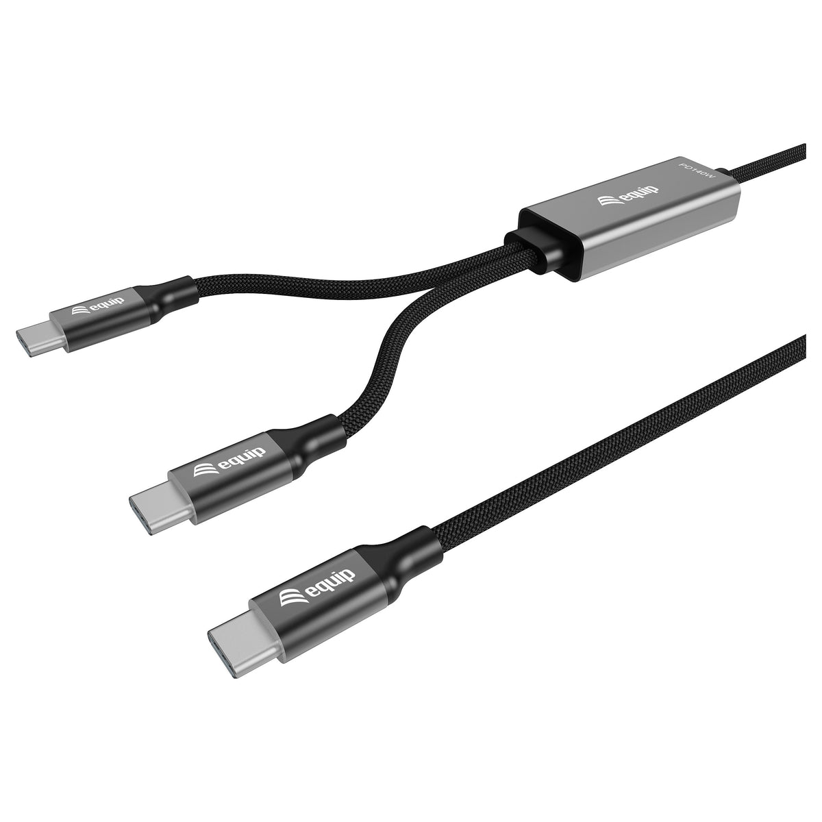 Equip Kabel USB-C4.0->C Y-Kabel PD140W St/St 1.50m schwarz