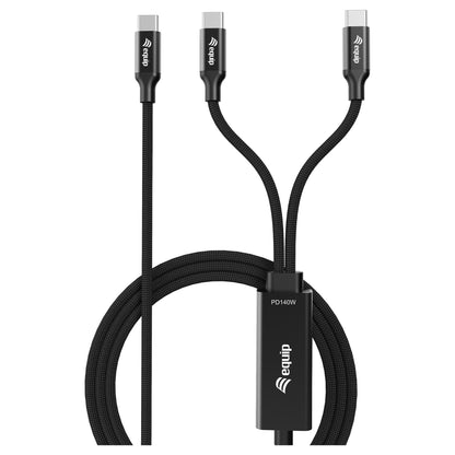 Equip Kabel USB-C4.0->C Y-Kabel PD140W St/St 1.50m schwarz