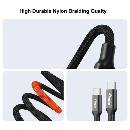 Equip Kabel USB-C4.0->C Y-Kabel PD140W St/St 1.50m schwarz