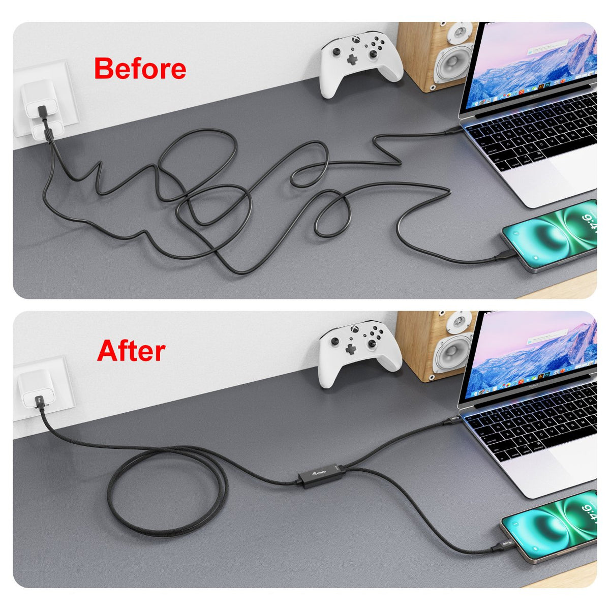 Equip Kabel USB-C4.0->C Y-Kabel PD140W St/St 1.50m schwarz