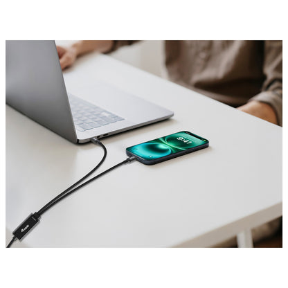 Equip Kabel USB-C4.0->C Y-Kabel PD140W St/St 1.50m schwarz