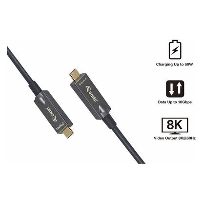 Equip Kabel USB-C3.2->C AOC 8K PD60W St/St 15.00m schwarz