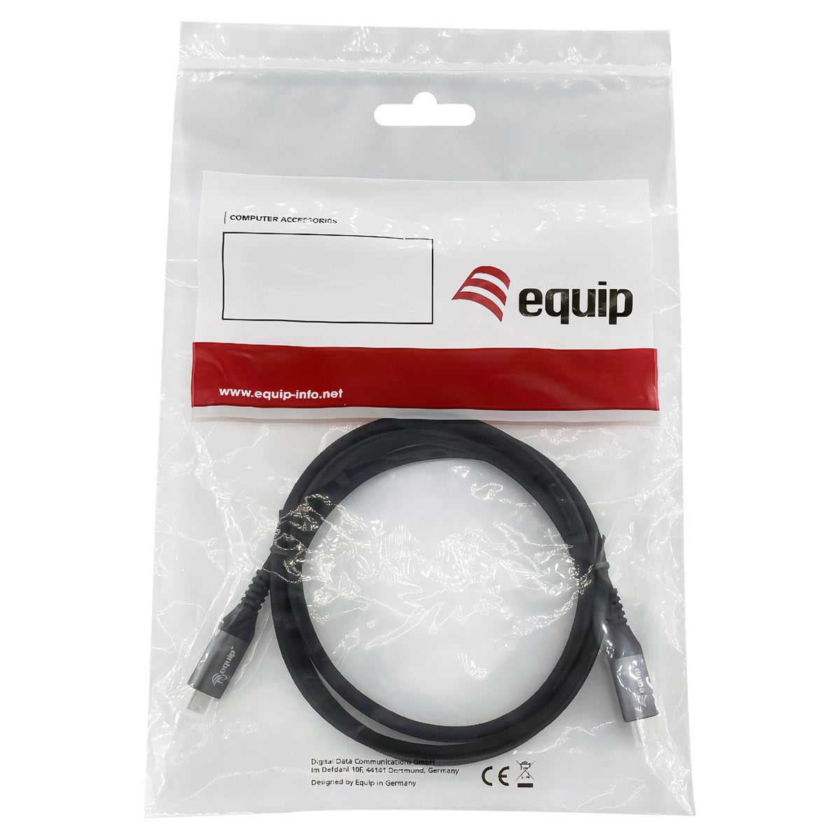 Equip Kabel USB-C4.0->C 40Gbps PD240W St/St 0.50m schwarz