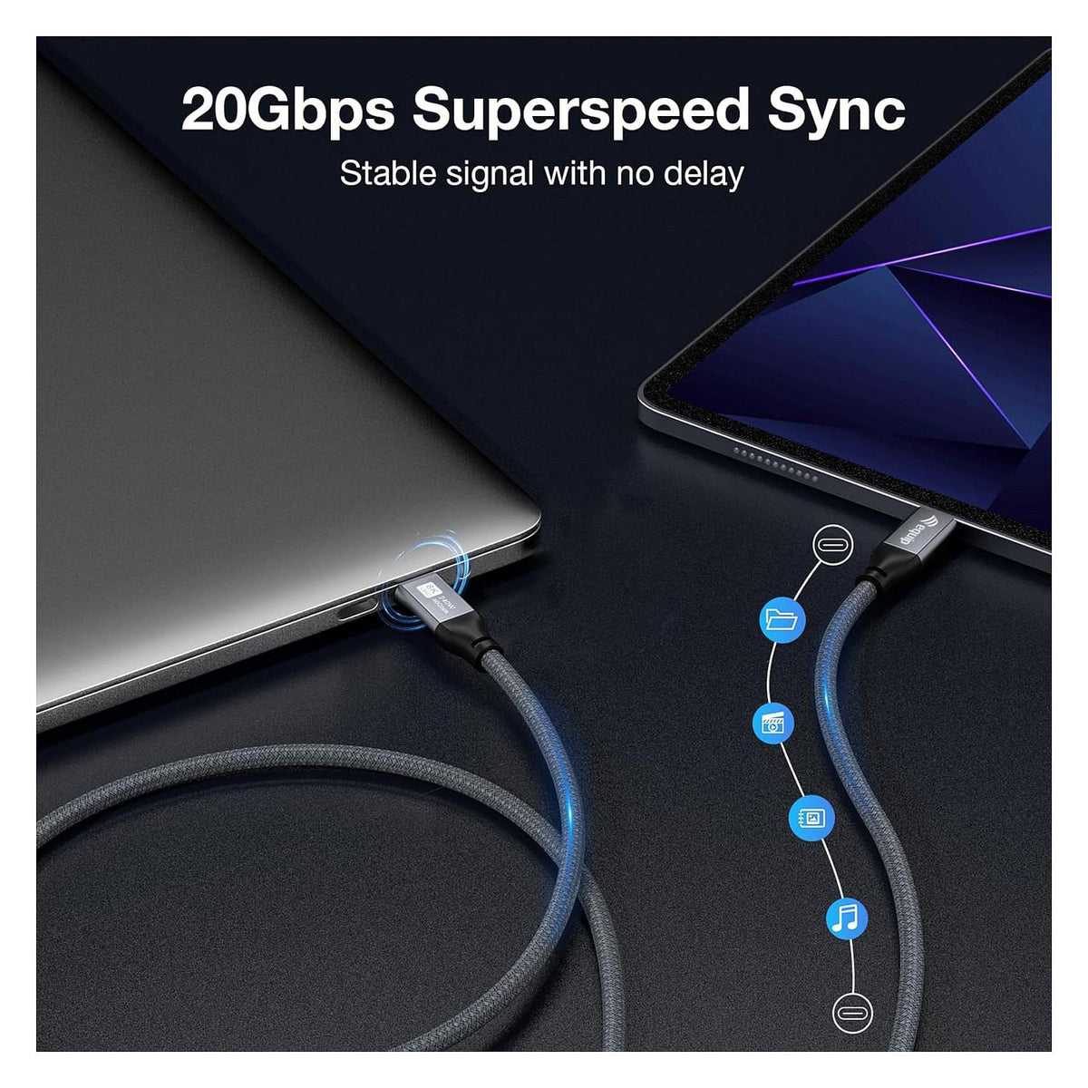 Equip Kabel USB-C4.0->C 40Gbps PD240W St/St 0.50m schwarz