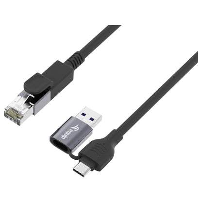 Equip Adapter GigaBit USB-C+A->RJ45 St/St 1.00m schwarz
