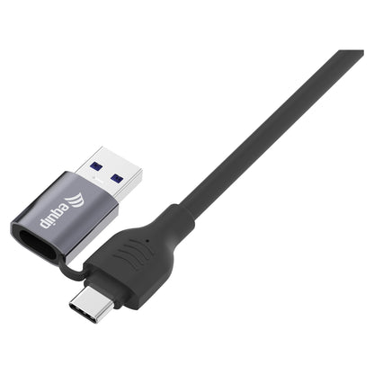 Equip Adapter GigaBit USB-C+A->RJ45 St/St 1.00m schwarz