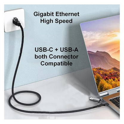 Equip Adapter GigaBit USB-C+A->RJ45 St/St 2.00m schwarz