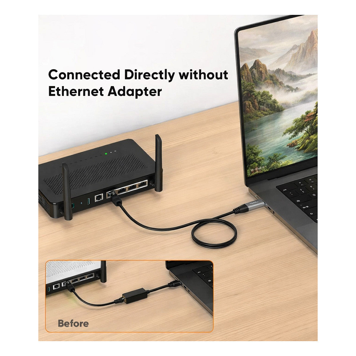Equip Adapter GigaBit USB-C+A->RJ45 St/St 2.00m schwarz